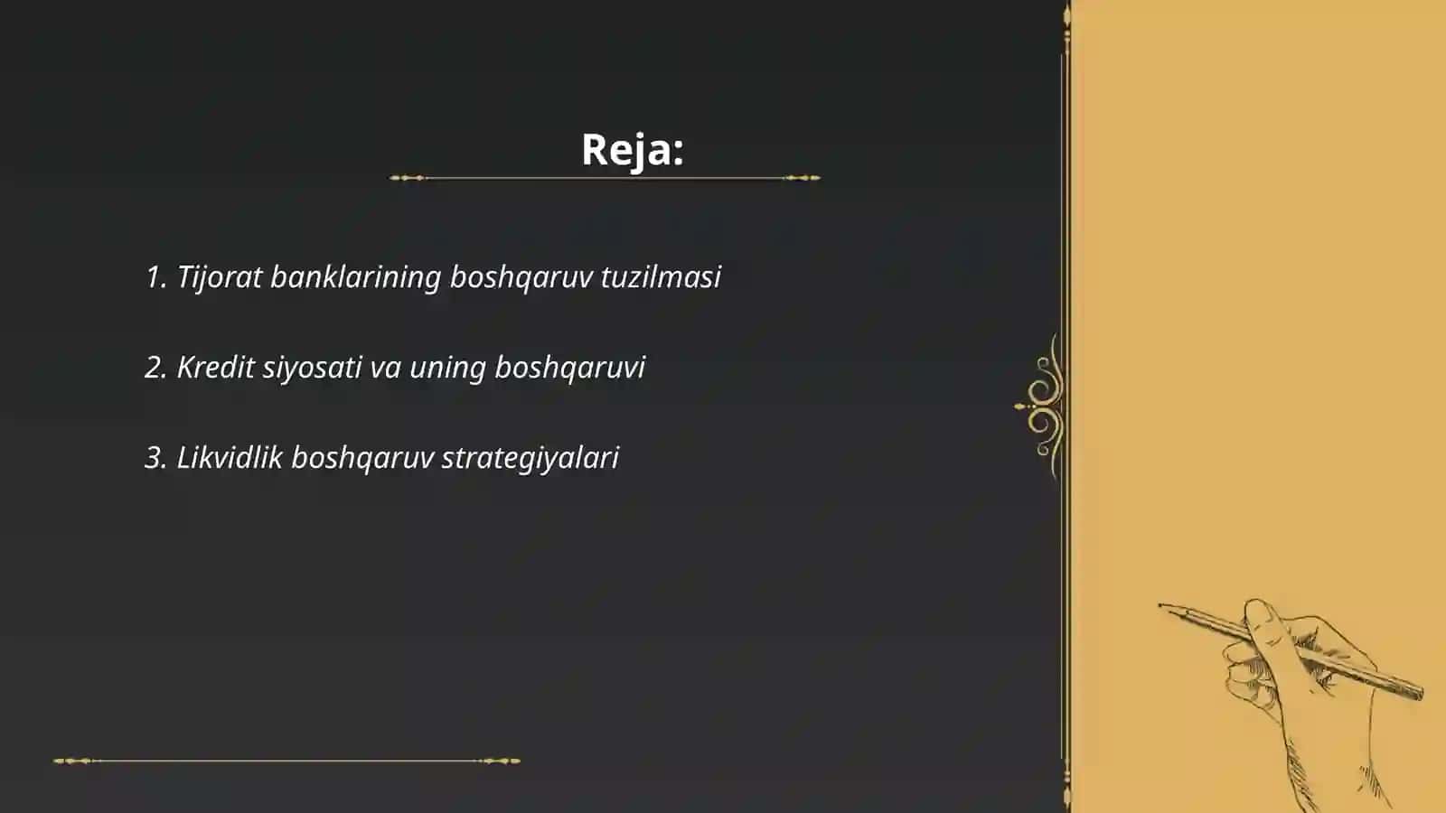 Tijorat banklarining boshqaruv tuzilmasi 2