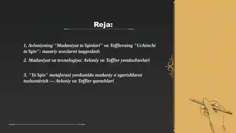 Avloniyning "Madaniyat tõlqinlari" maqolasi va E. Tofflerning "Uchinchi tõlqin" asari 2
