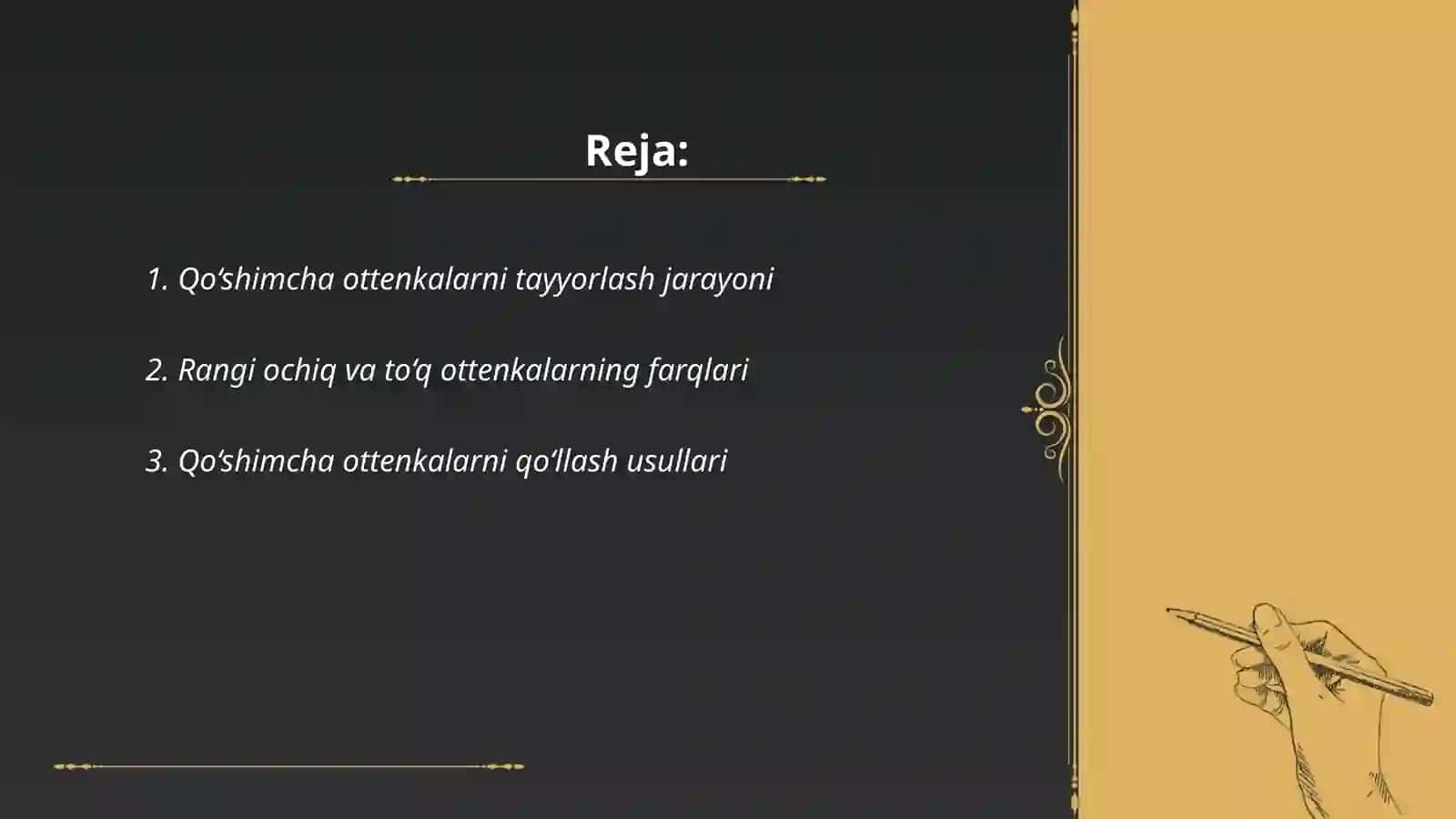 Qo‘shimcha ottenkalarni tayyorlash jarayoni 2