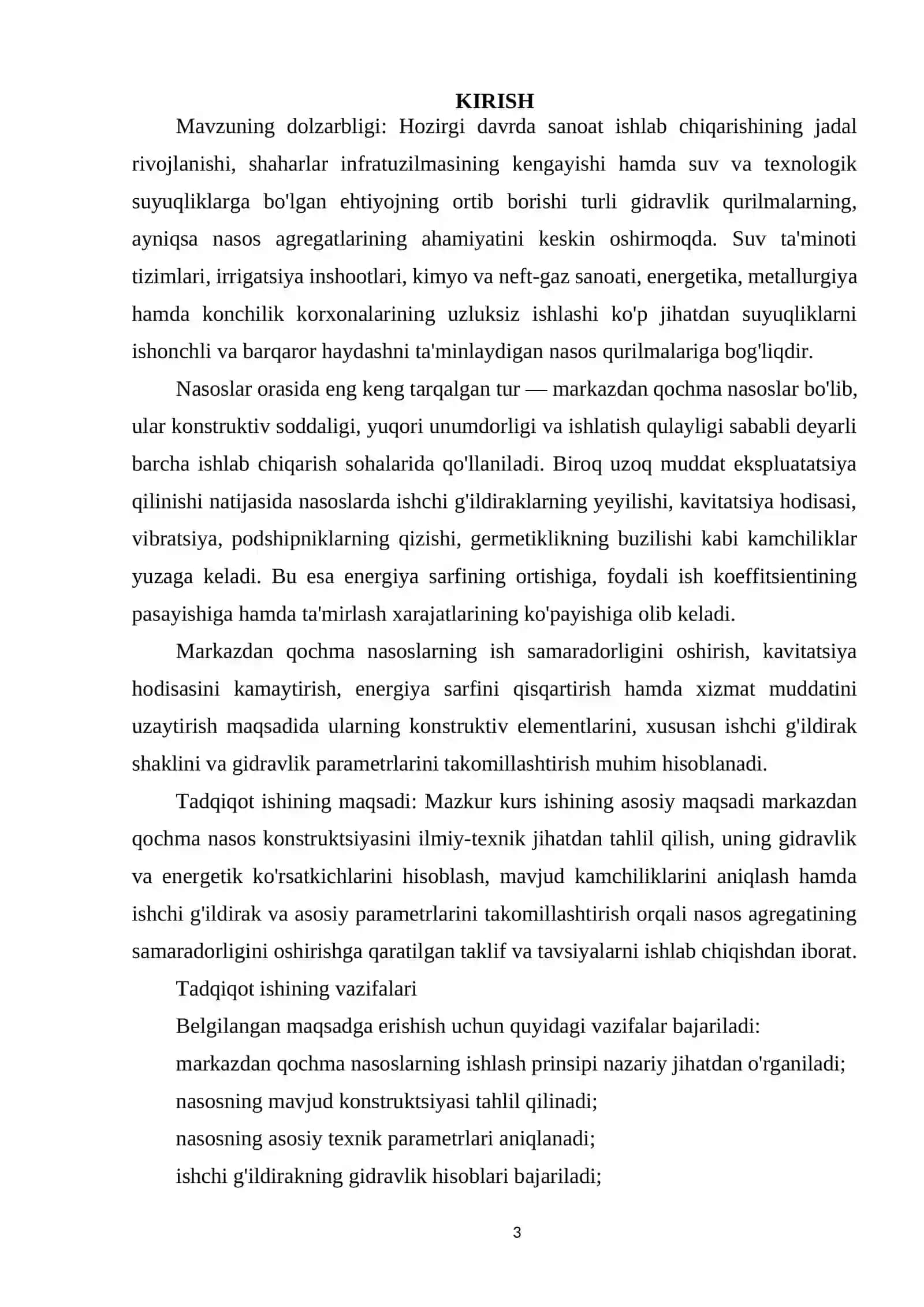 SUYUQLIKLARNI HAYDOVCHI MARKAZDAN QOCHMA NASOSLARNI MODERNIZATSIYA QILISH 2