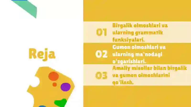Birgalik va gumon olmoshlari 2