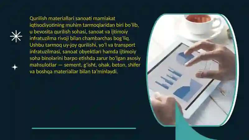 Qurilish materiallari sanoatini rivojlantirish xususiyatlari 2