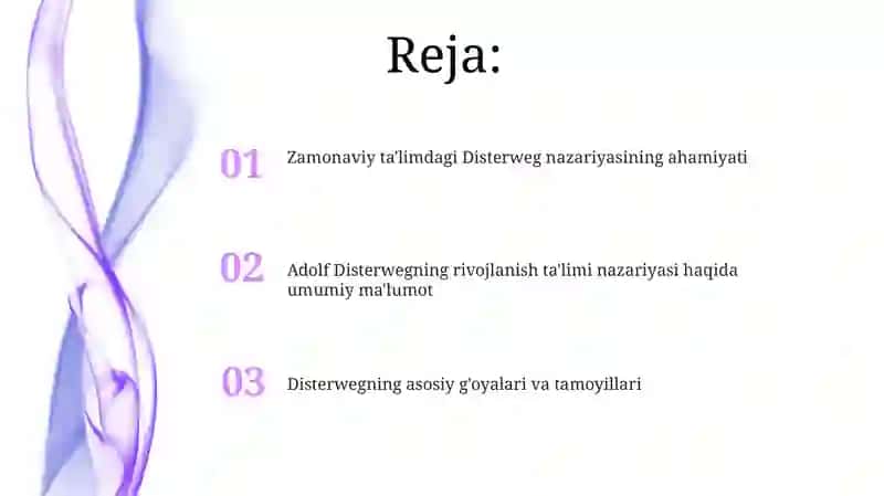 Adolf Disterwegning rivojlanish ta'limi nazariyasi 2