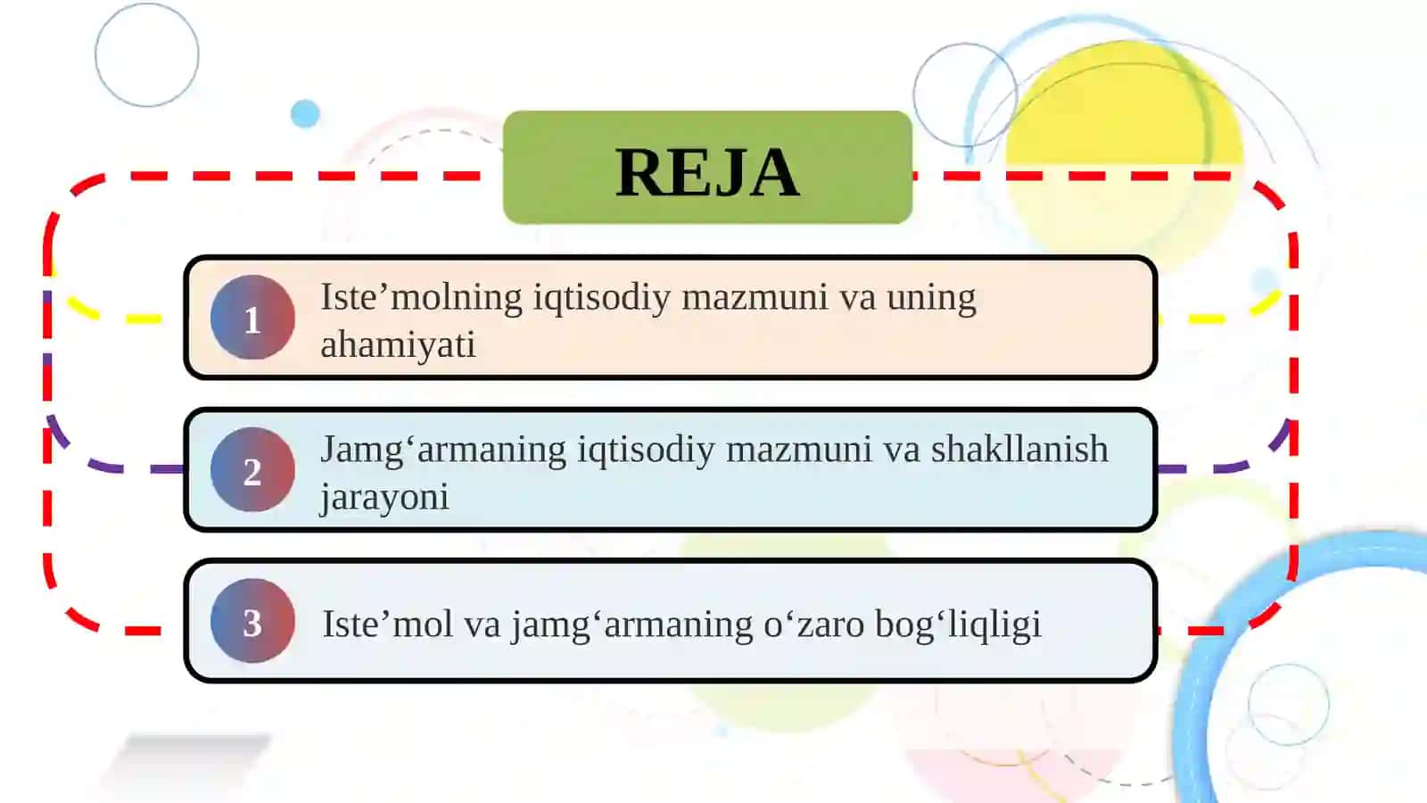 Isteʼmol va jamgʻarmaning iqtisodiy mazmuni hamda ularning oʻzaro bogʻliqligi 2