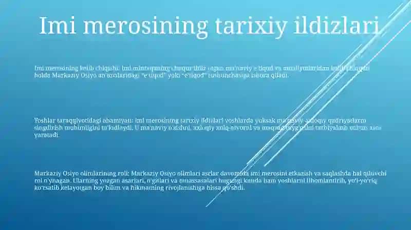 Yuksak Manaviyatli Yoshlarni Tayyorlashda O’Rta Osiya Allomlarining Imiy Merosi 2