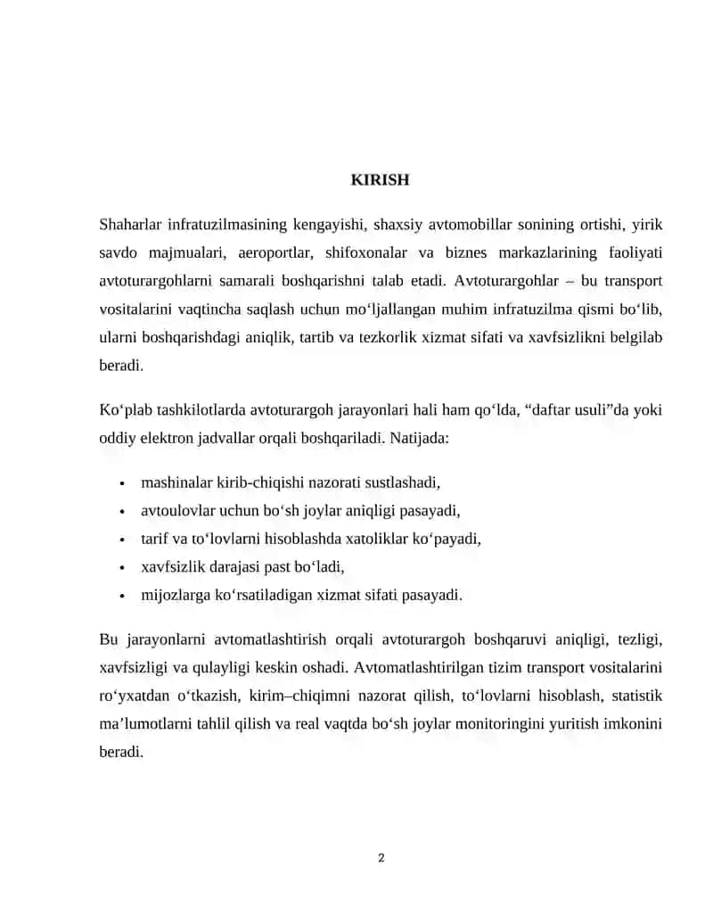 Dasturlash fanidan kurs ishi 2