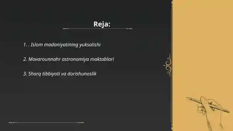 Islom madaniyatining yuksalishi 2
