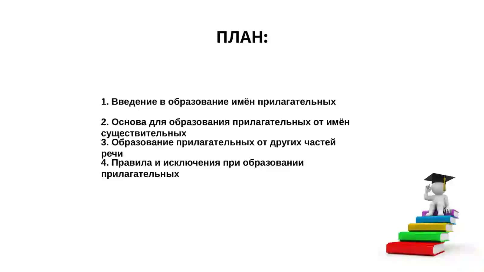 Образование имён прилагательных от имён и других частей речи кроме глагола 2