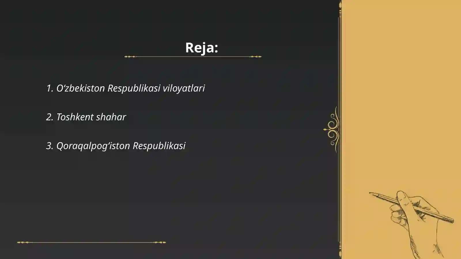 O'zbekiston Respublikаsi mamuriy hududiy bolinishi Nazarova Zilola Xayrullayevna 2