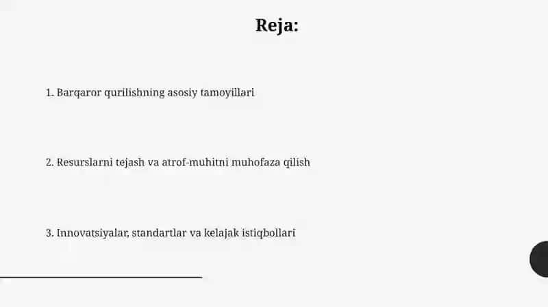 Qurilishda barqaror rivojlanish tamoyillari 2