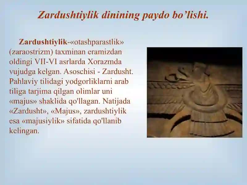 Zardushtiylik dinining paydobo’lishi 2