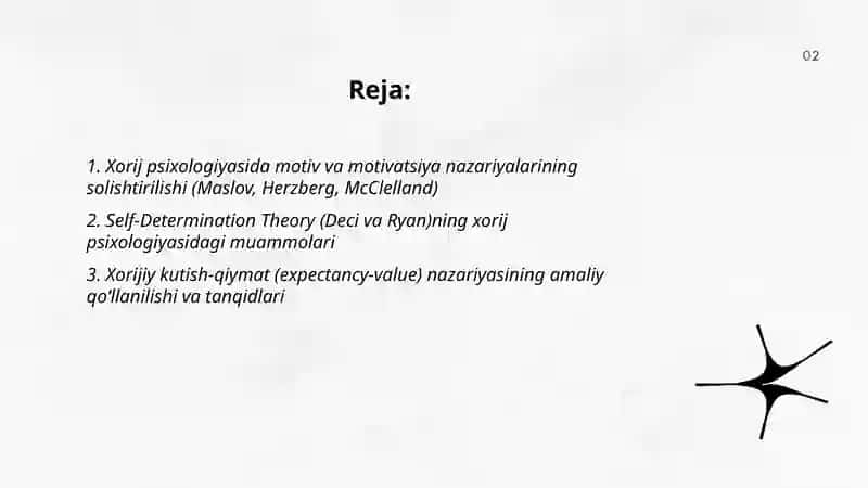 Xorij psixologiyasida motiv va mativatsiya muammosi 2