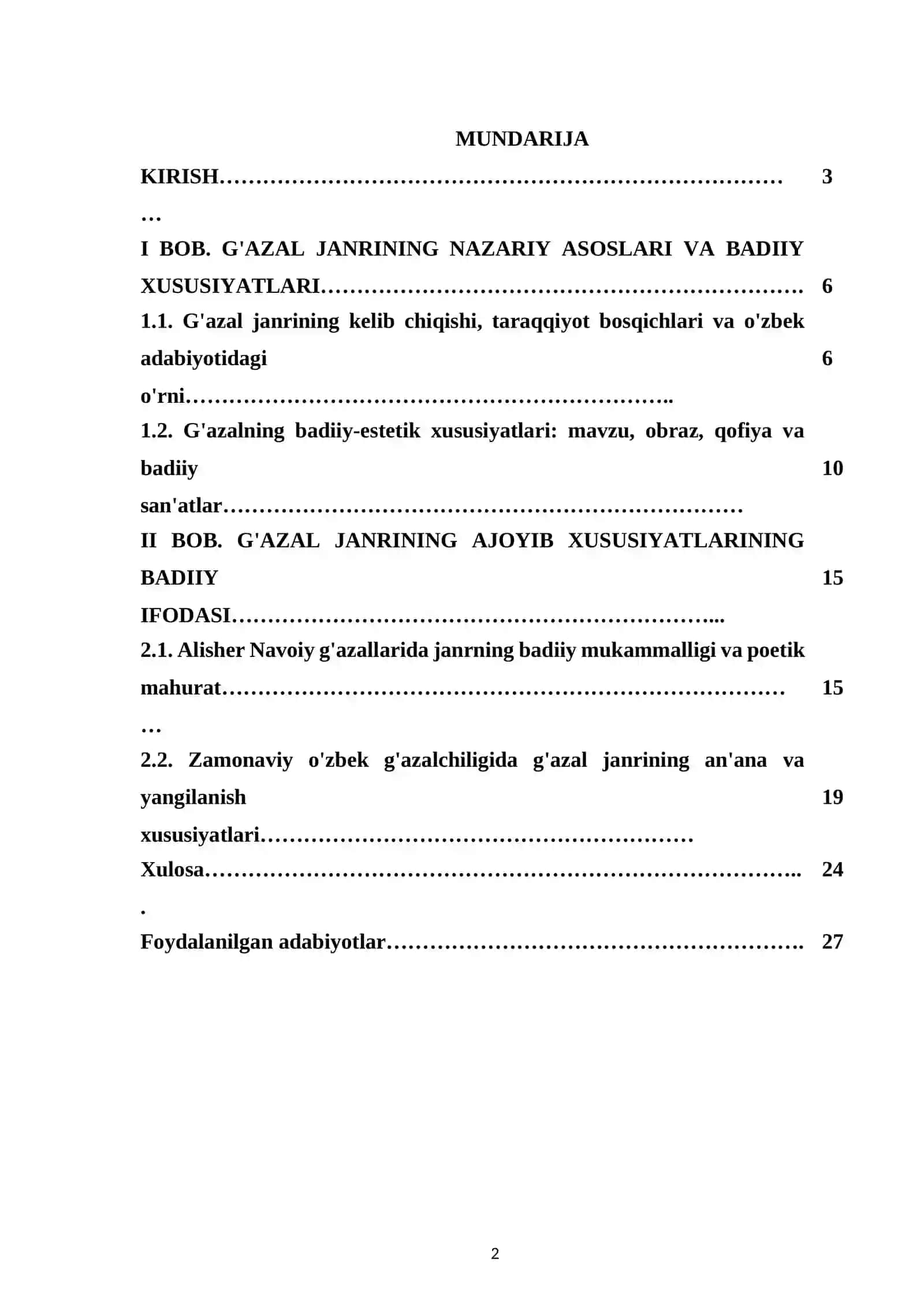 Gʻazal janrining badiiy xususiyatlari 2