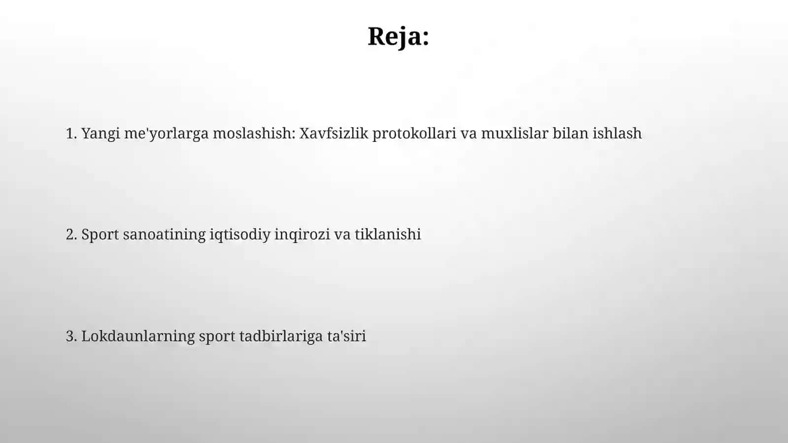 Covid19 pandemiyasi davrida sport tadbirlari 2