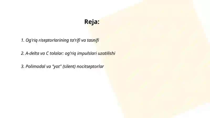 Og'riq riseptorlari, Visseroreseptorlar, Proprioreseptorlar 2