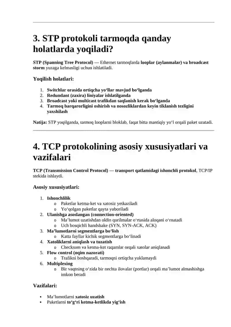 Tarmoq qurishda xavfsizlik omili 2