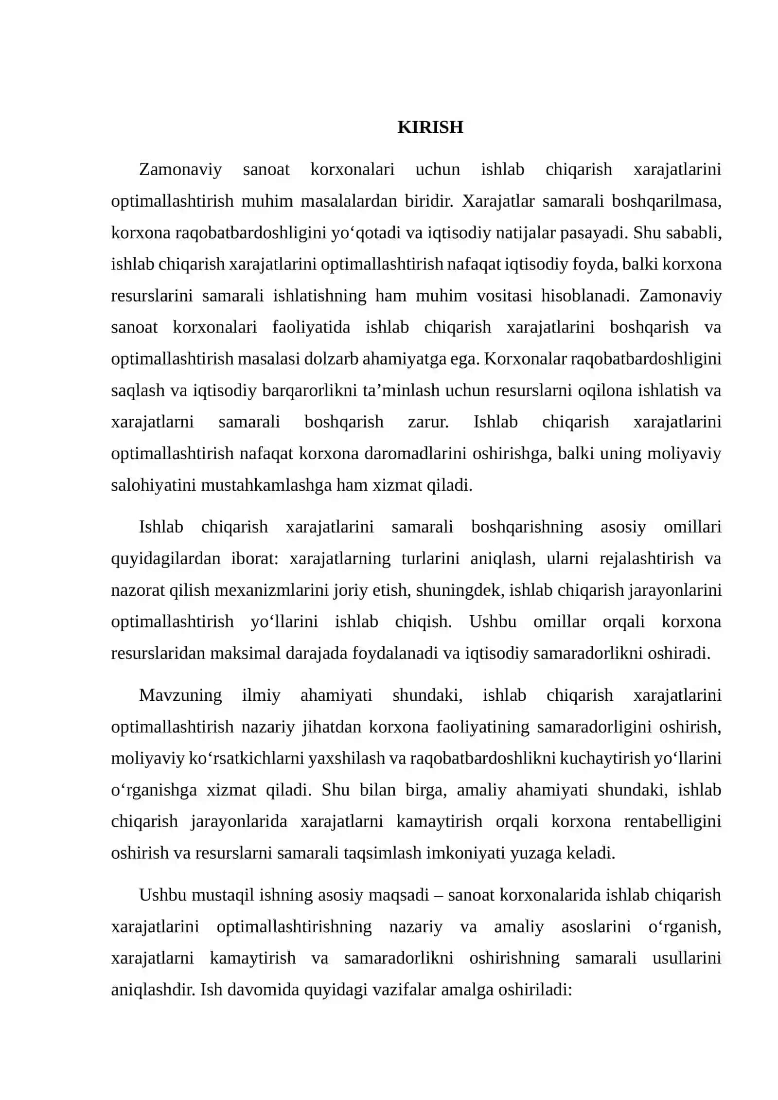 Sanoat korxonalarida ishlab chiqarish xarajatlarini optimallashtirish 2