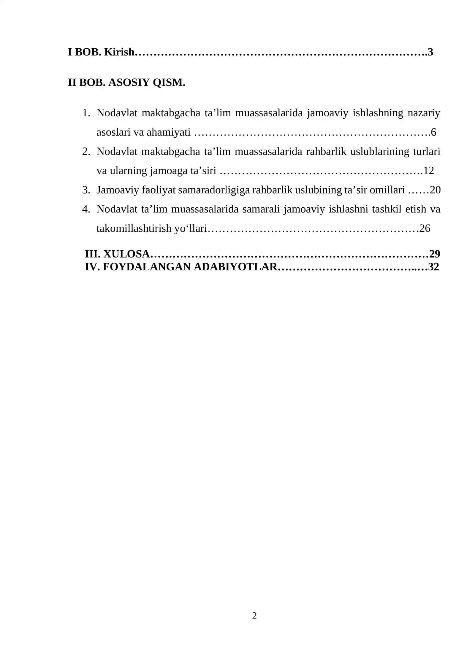 Nodavlat ta’lim muassasalarida jamoaviy ishlash va rahbarlik uslubining ta’siri 2