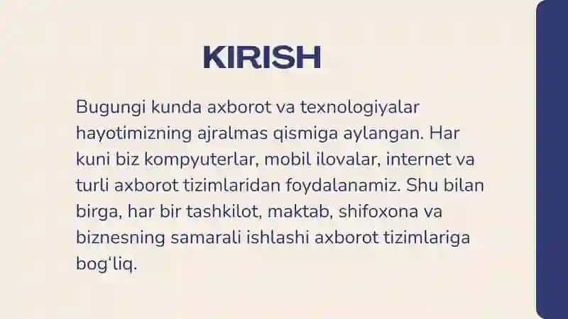 Axborot tizimi nima? 2