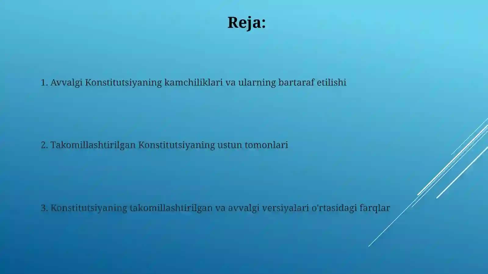Konstitutsiyaning avvalgi va takomillashtirilgan versiyalari orasidagi farqlar 2