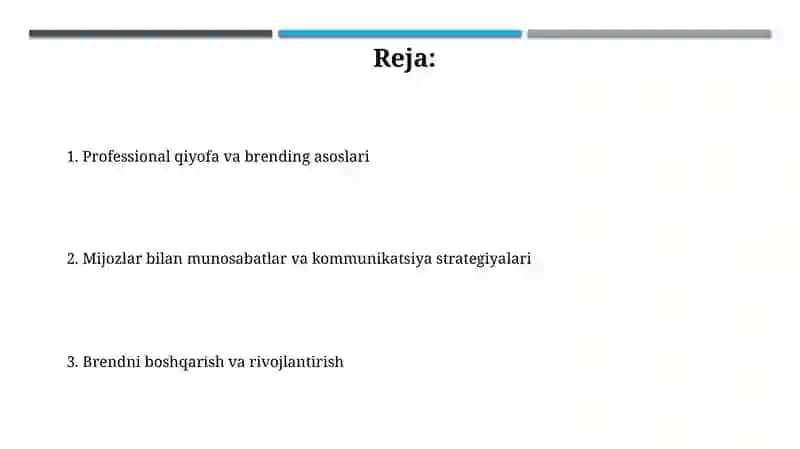 Mehmonxona sohasida professional imidj va brend yaratish tamoyillari 2