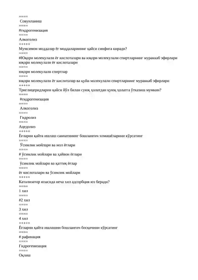Ўсимлик мойлари ва мол ёғлари 2