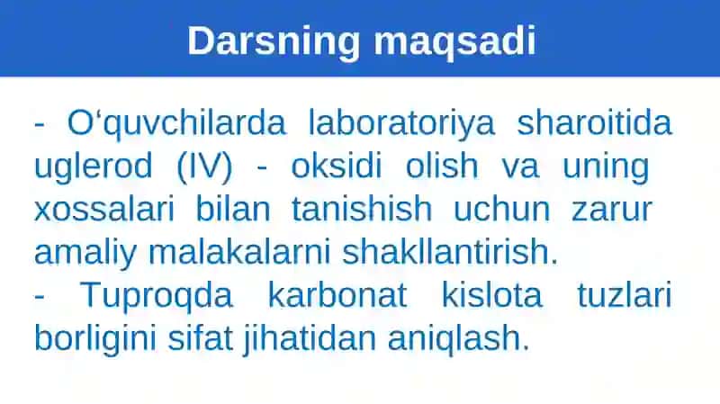 Uglerod(IV)-oksidi olish va uning xossalarini bilantashish 2
