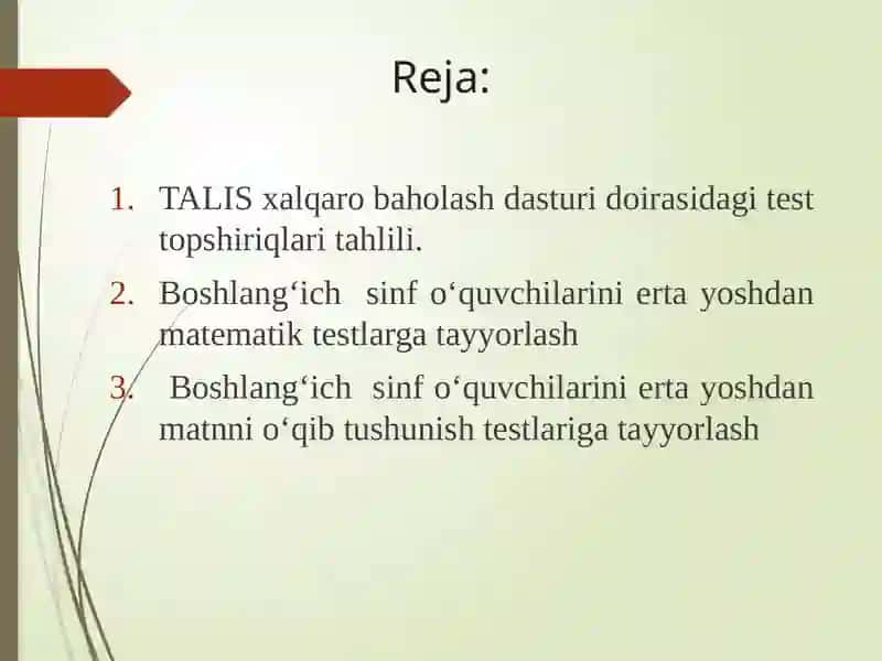 TALIS xalqaro baholash dasturi 2