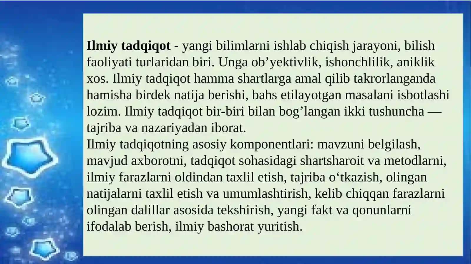 Magistrlik dissertatsiyasi ilmiy tadqiqot turi sifatida 2