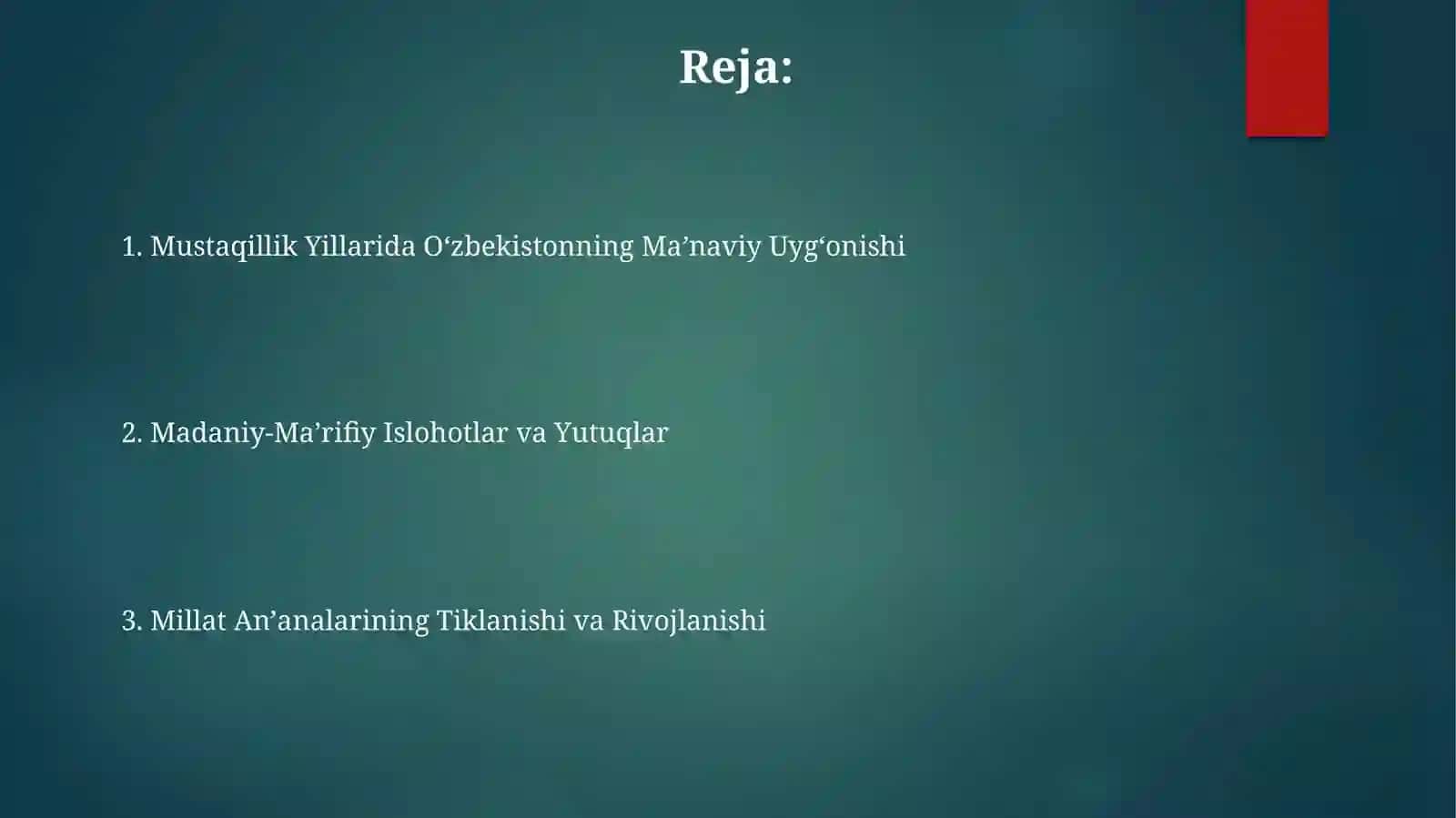 Mustaqillik Yillarida O‘zbekistonning Ma‘naviy Uyg‘onishi 2