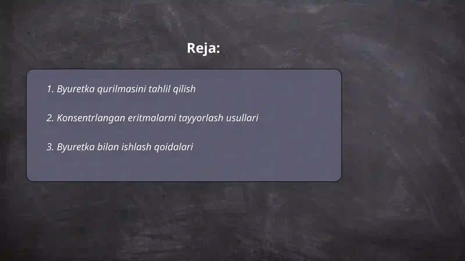 Byuretka qurilmasi tahlil qilish 2