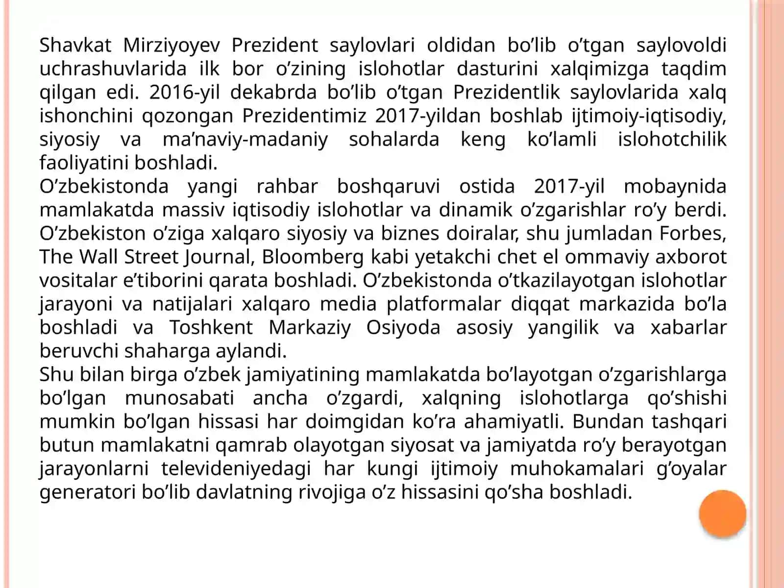 YANGI О’ZBEKISTON IJTIMOIY-SIYOSIY, IQTISODIY VA MADANIY HAYOTIDA ROʻY BERAYOTGAN OʻZGARISHLARNING XALQARO REYTING VA INDEKSLARDA AKS ETISHI 2