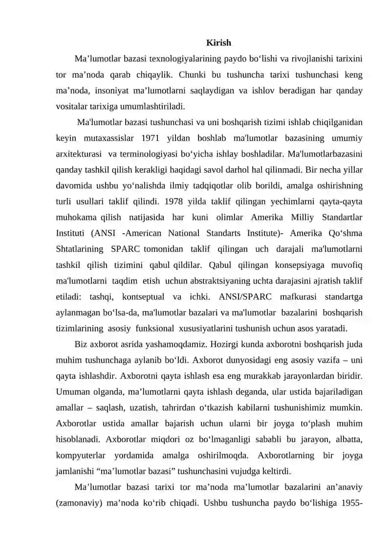 Sayohat agentligi ma’lumotlar bazasini loyihalash 2