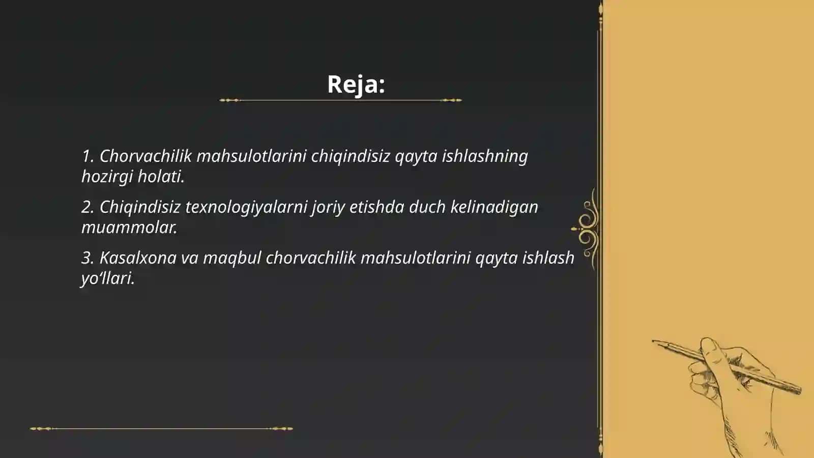 Chorvachilik mahsulotlarini chiqindisiz qayta ishlash muammolari 2