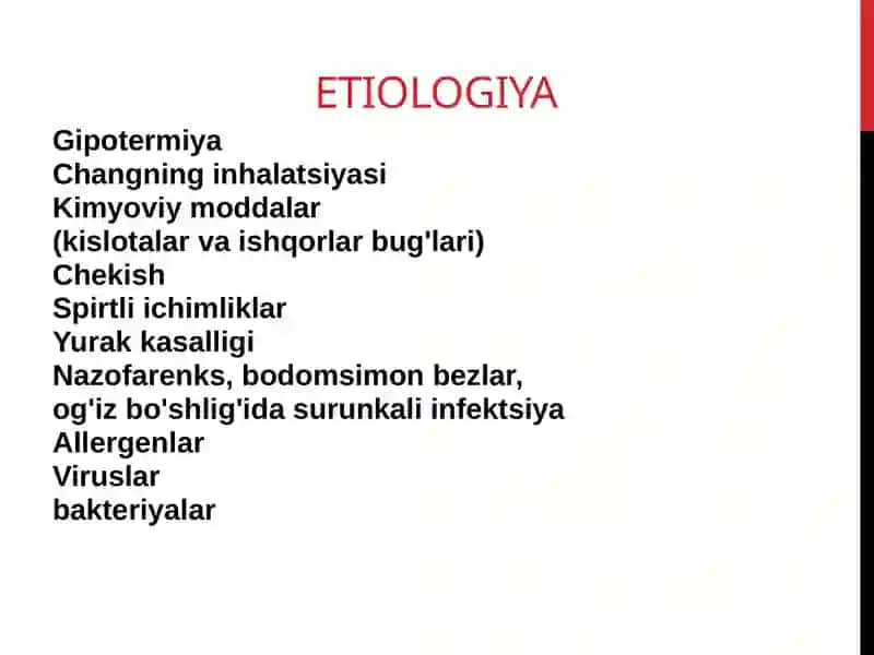 O'tkir bronxitning ta'rifi 2