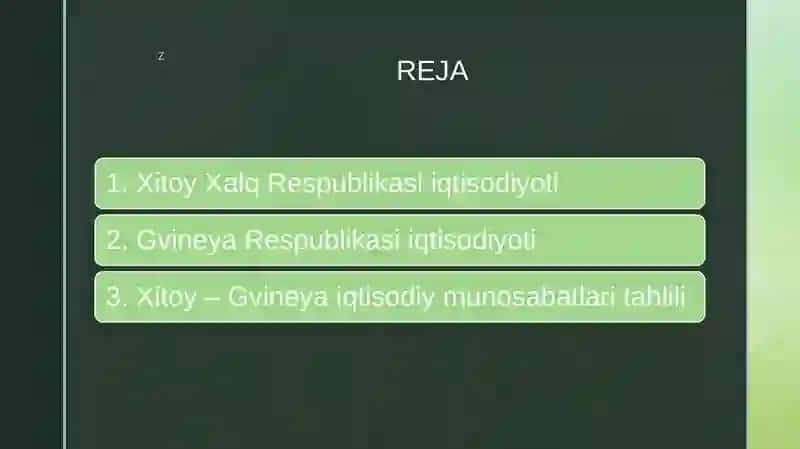 Gvineya bilan Olib borayotgan Xitoyning iqtisodiy munosabatlari 2