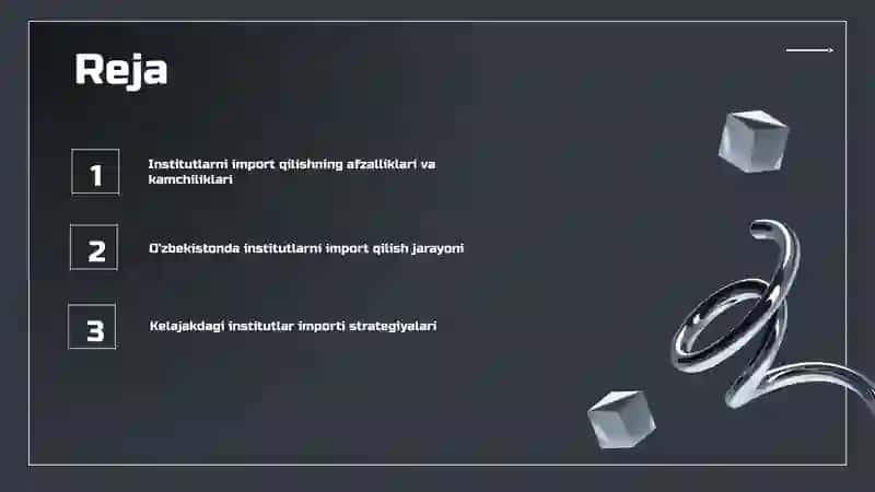 Institutlarni import qilish 2