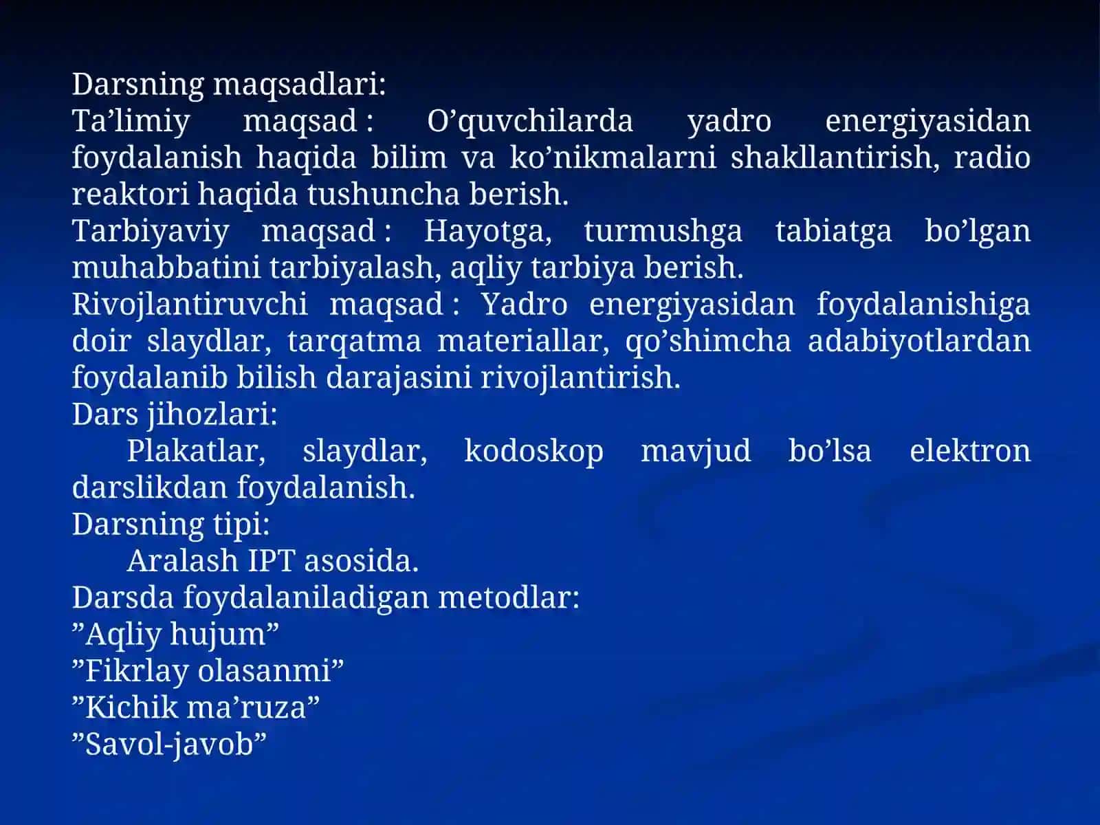 Yadro energiyasidan foydalanish 2