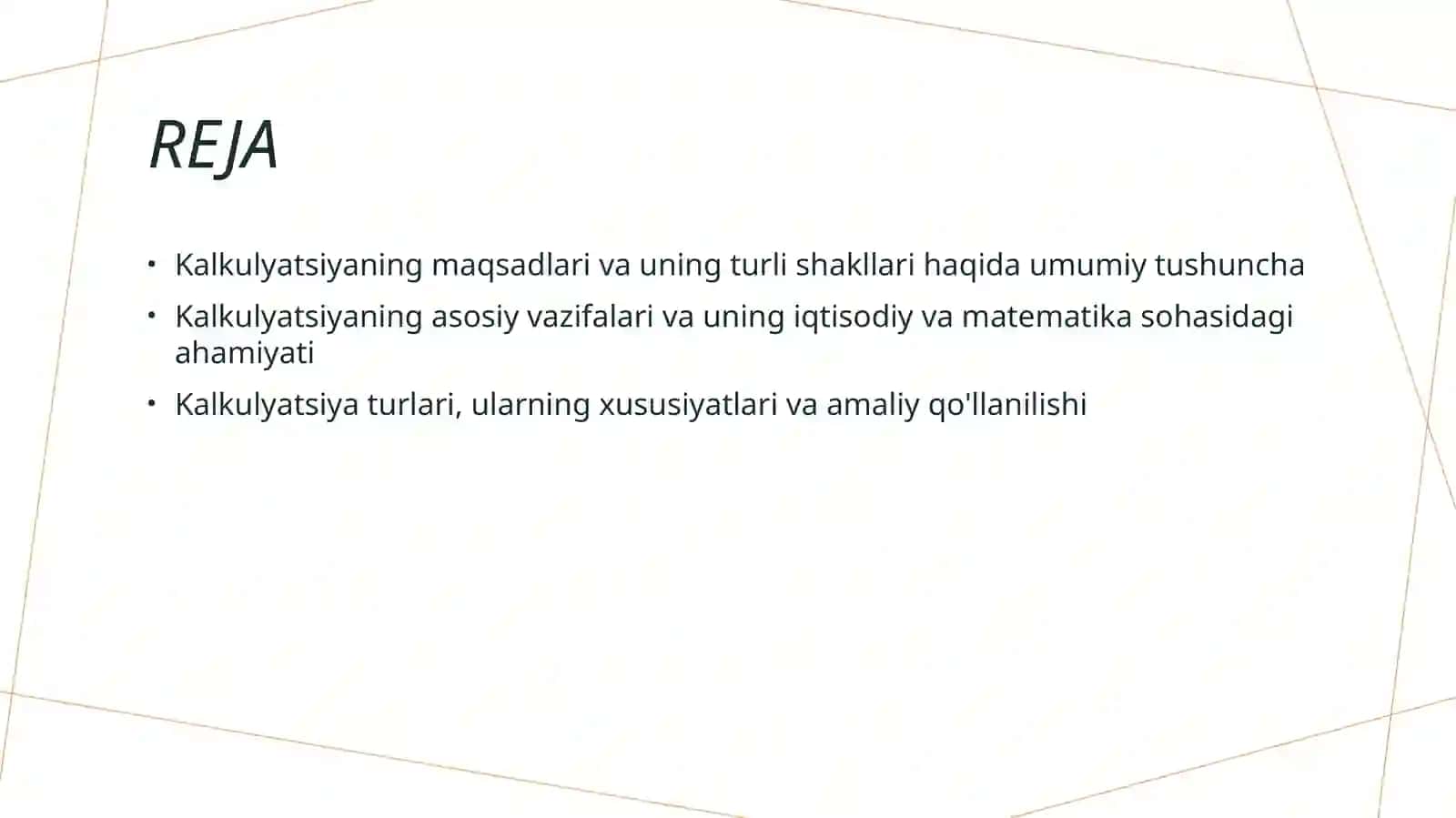 Kal'kulyatsiya uning maqsad vazifalari va turlari 2