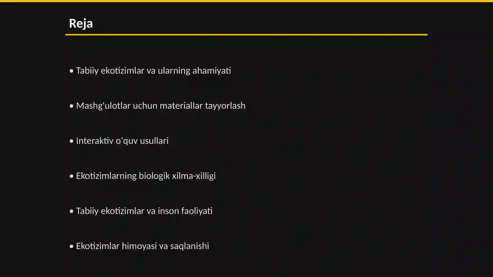 Tabiiy ekotizimlar to'g'risida mashgulotlar ni o'tkazish metodikasi 2