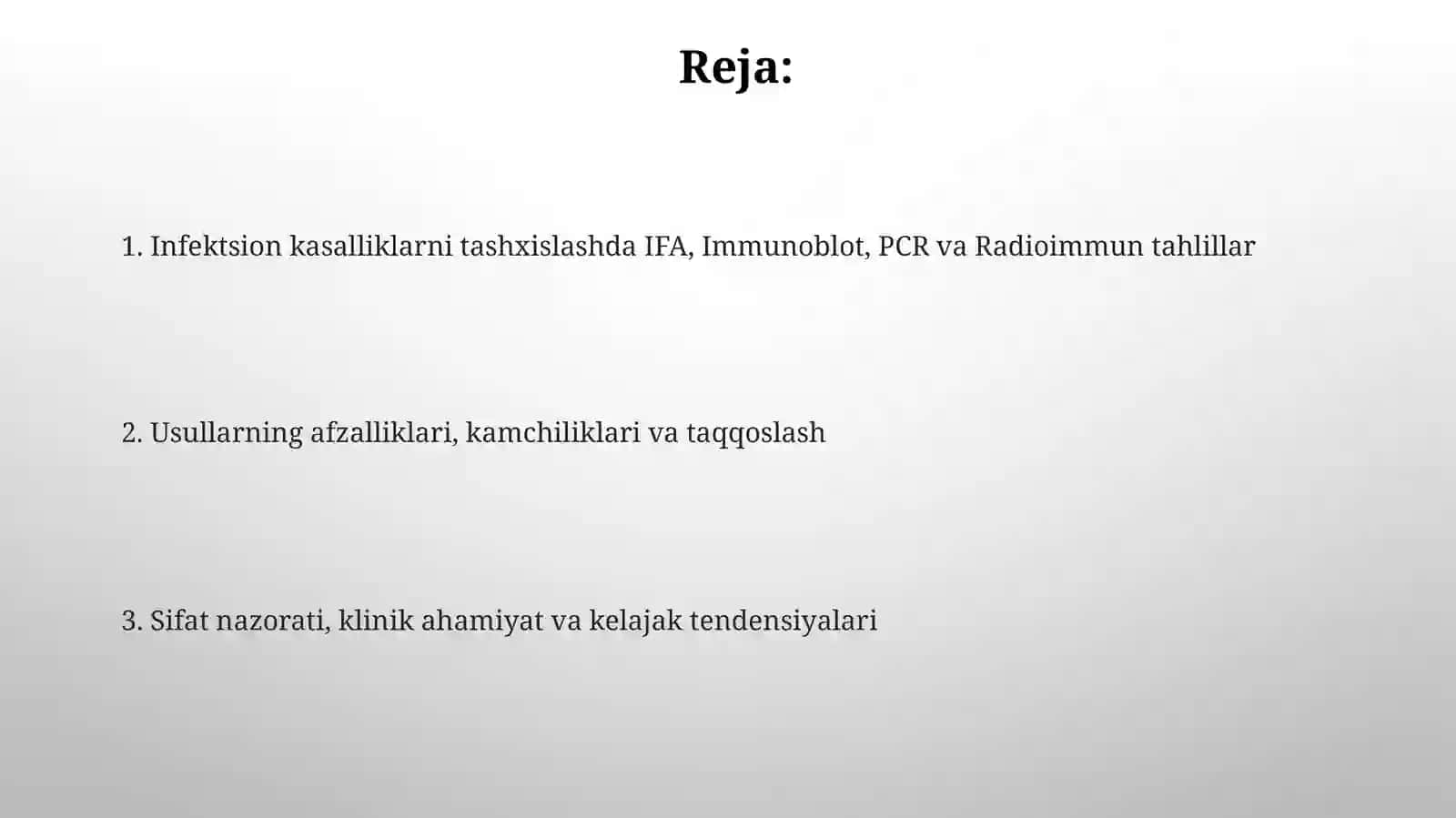 Infektsion kasalliklarni tashxislash usullari 2