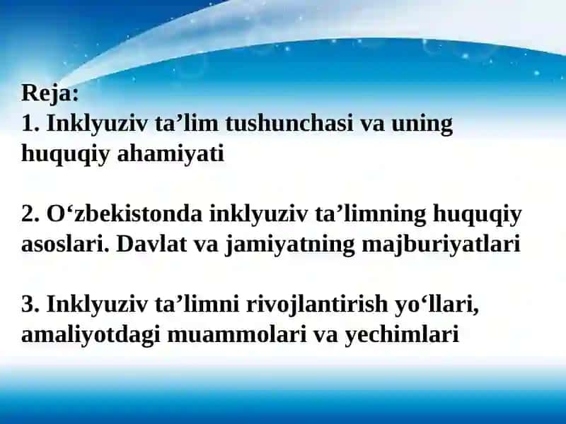 Inklyuziv ta’limning huquqiy asoslari 2