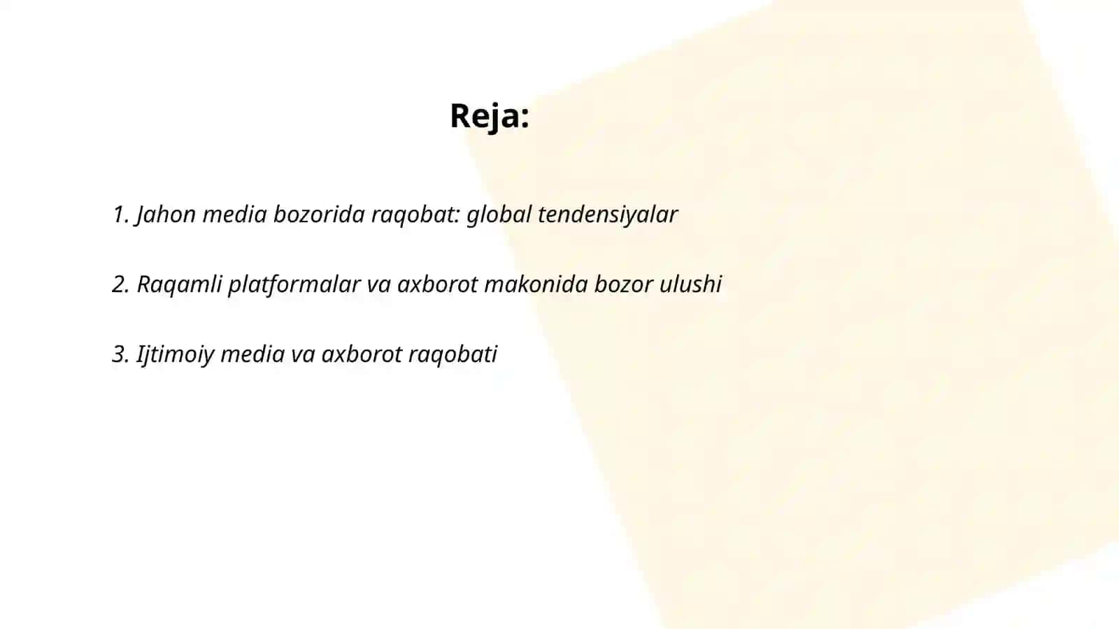 Jahon media va axborot makonida raqobat muhiti 2