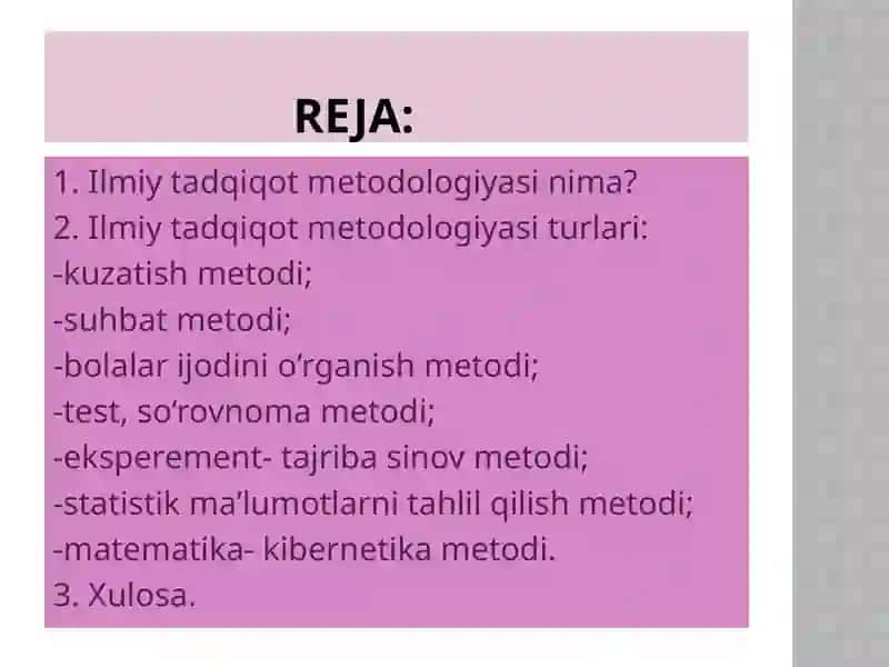 Ilmiy tadqiqot metodologiyasi va matigʻi 2