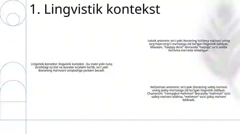 Leksik Ma'No Ta'Rifiga Olib Keluvchi Lisoniy Va Nolisoniy Ziddiyatlar 2