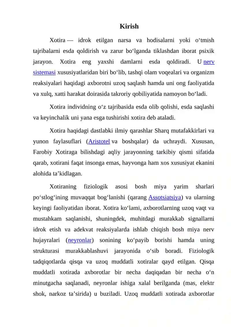Xotira va uning turlari 2