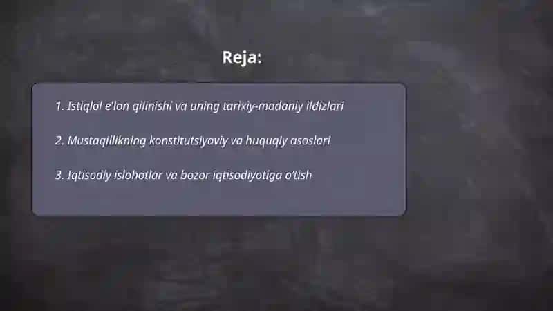 Oʻzbekistonning oʻziga xos istiqlol va taraqqiyot yoʻli 2