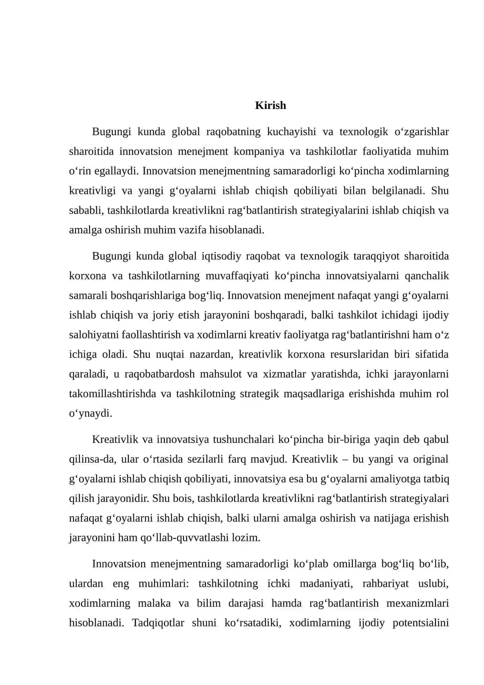 Innovatsion menejmentda kreativlikni rag‘batlantirish strategiyalari 2