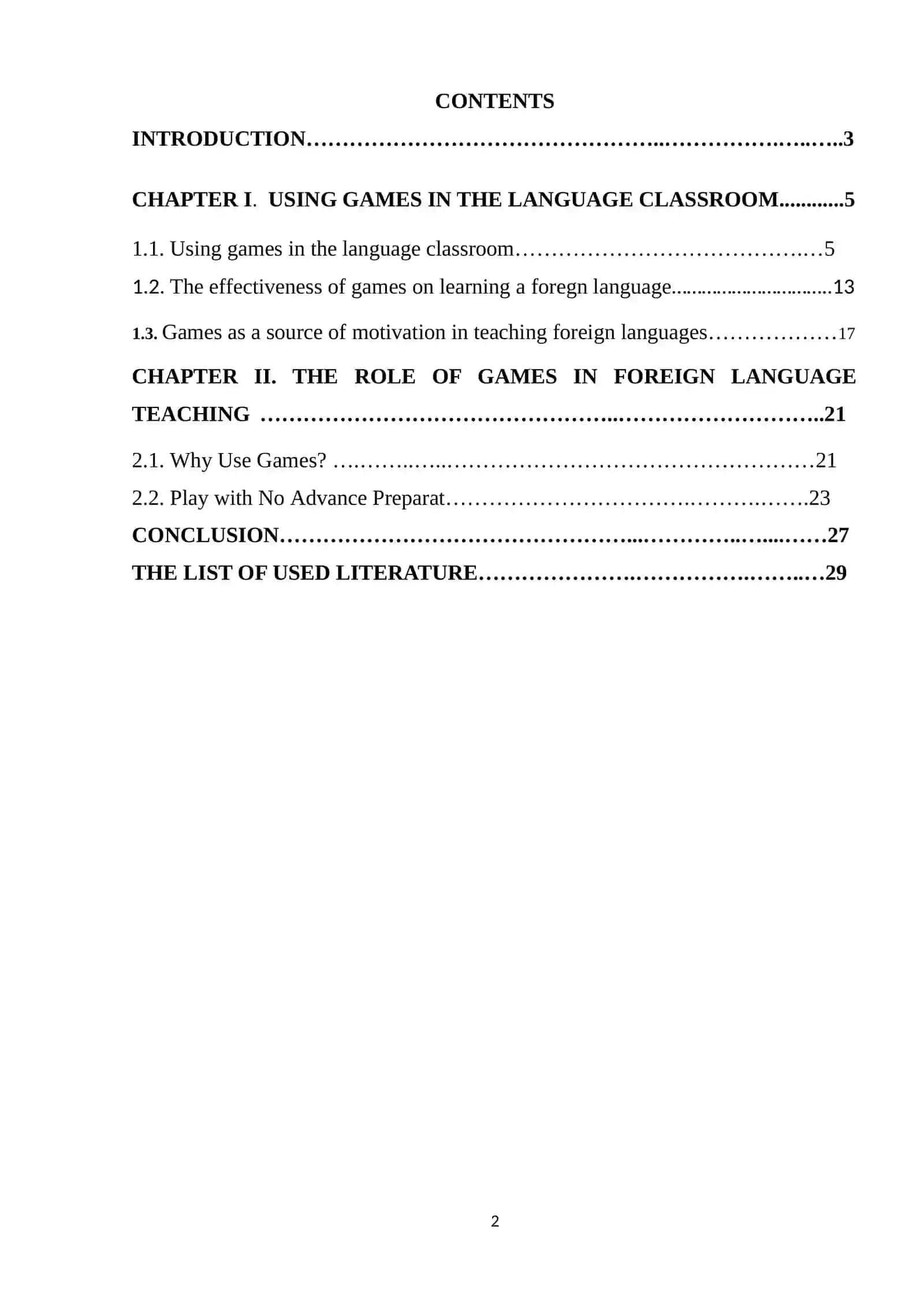 THE INTRODUCTION OF GAMES IN THE STUDY OF A FOREGN LANGUAGE 2