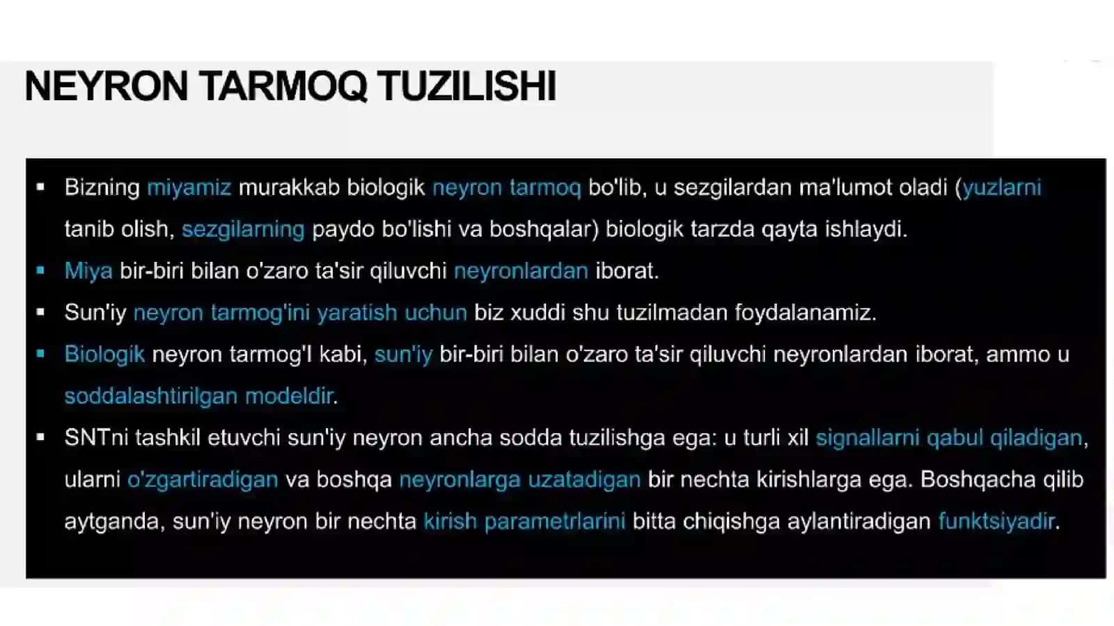 Sun'iy neyron modeli 2